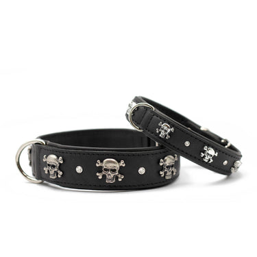 1 Hundhalsband läder Totenkopf – Maul Ledermanufaktur