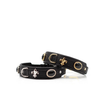 Hundhalsband läder Mini Dark Diamond – Maul Ledermanufaktur