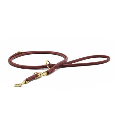 Hundkoppel läder Rundsytt 200 cm – Burgundy