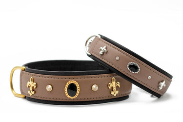 Hundhalsband läder Dark Diamond – Maul Ledermanufaktur