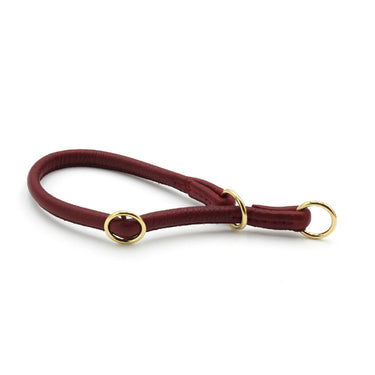 Hundhalsband läder Rundsytt Gold – Maul Ledermanufaktur