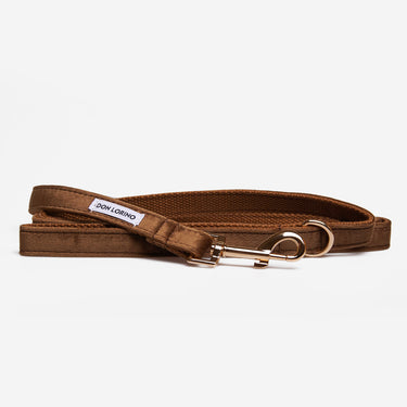 Hundkoppel Click Soft Brown Gold 180cm Don Lorino