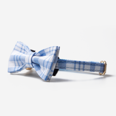 Cat collar Willow Blue with bow tie