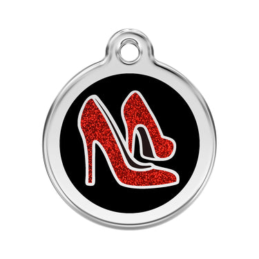 Namnbricka Gravyr Glitter Red Shoes