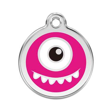 Namnbricka Gravyr Monster cerise