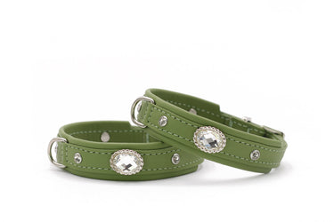 Hundhalsband läder Mini Diamond – Maul Ledermanufaktur