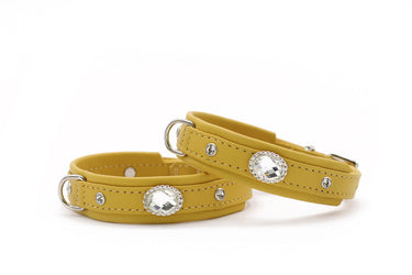 Hundhalsband läder Mini Diamond – Maul Ledermanufaktur