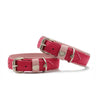 Hundhalsband läder Ladykracher – elegant rosé – Maul Ledermanufaktur