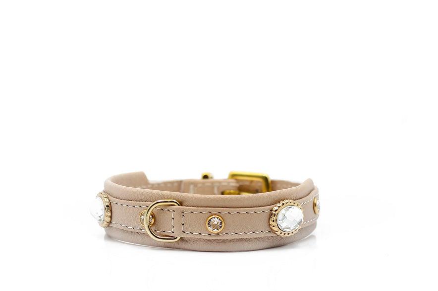 Hundhalsband läder Mini Diamond – Maul Ledermanufaktur
