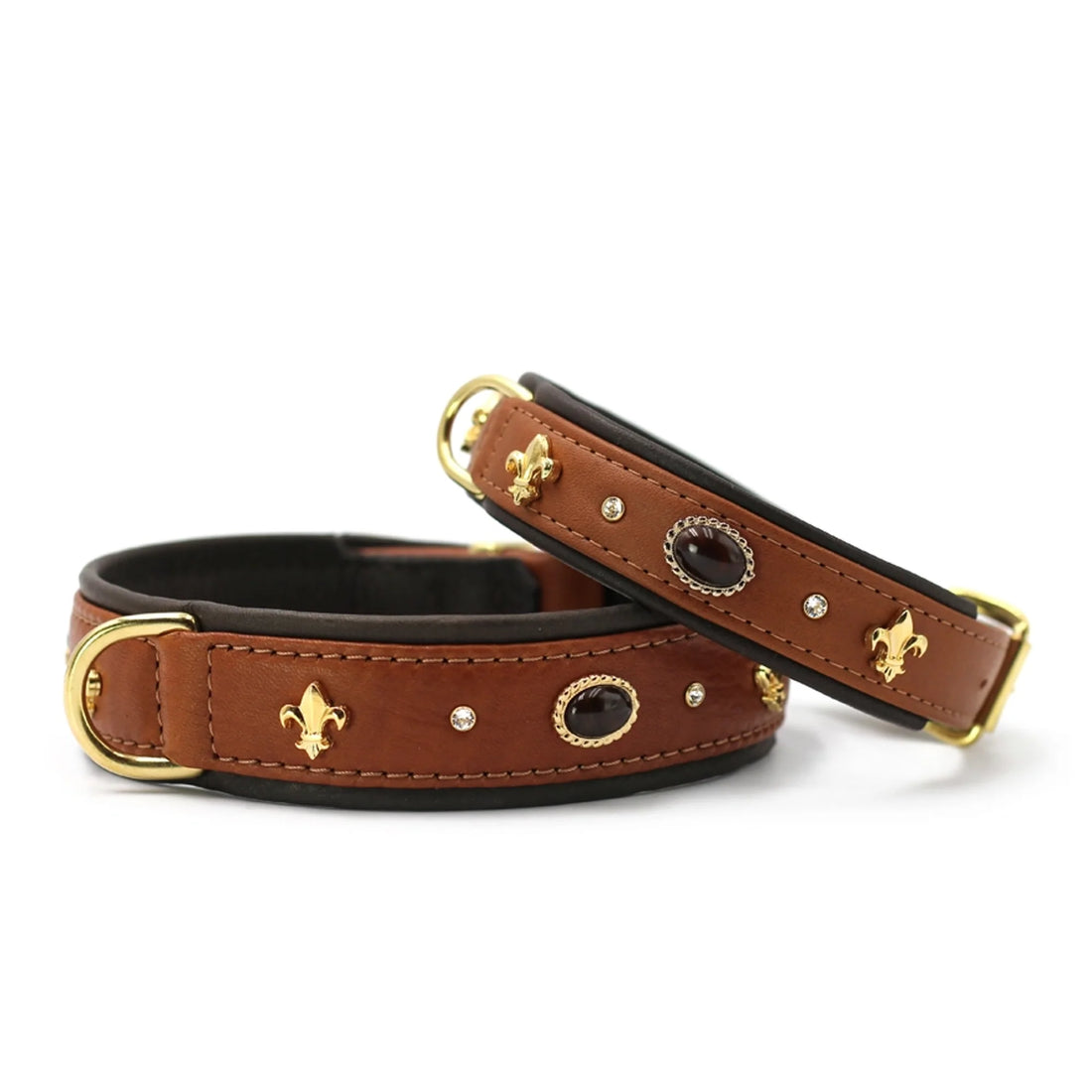 Hundhalsband läder Diamond Select