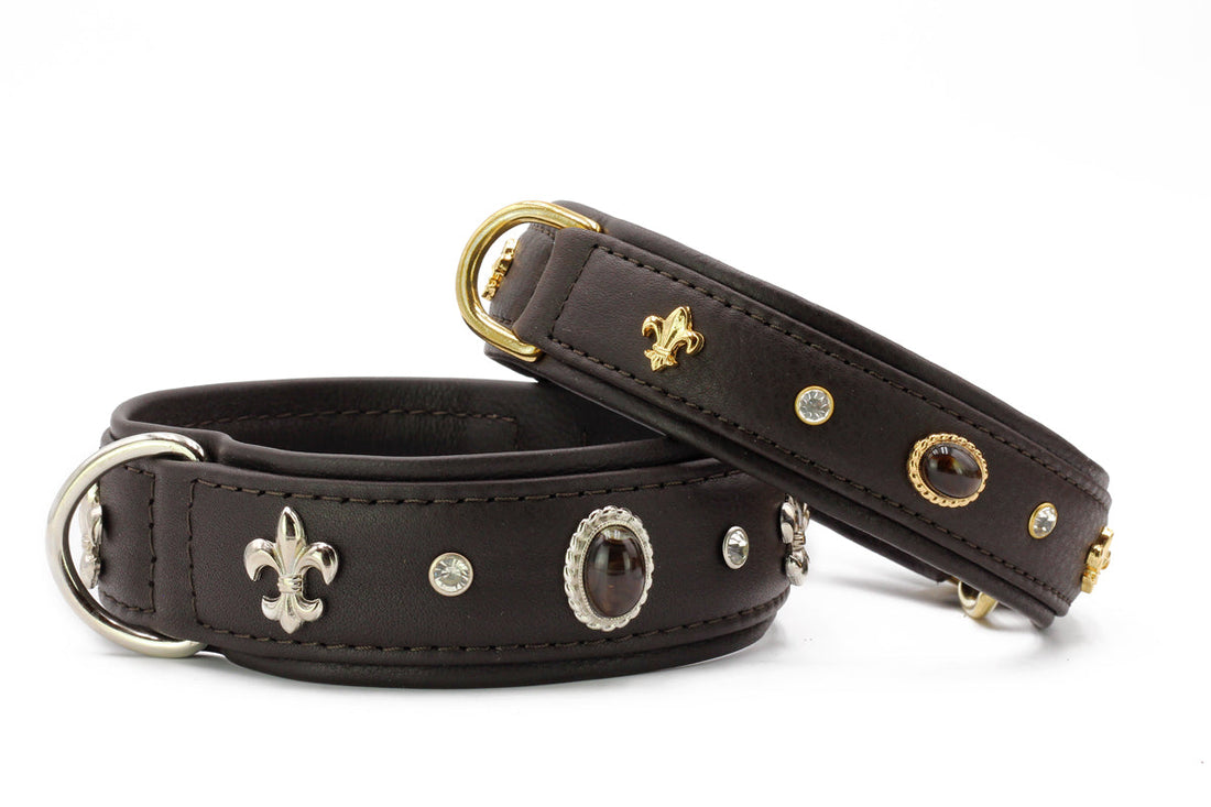 Hundhalsband läder Dark Diamond – Maul Ledermanufaktur