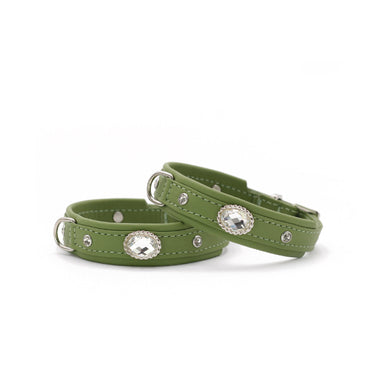 Hundhalsband läder Mini Diamond – Maul Ledermanufaktur