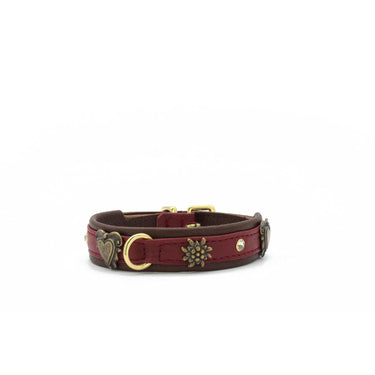 Hundhalsband läder Mini Herzilein Burgundy – Maul Ledermanufaktur