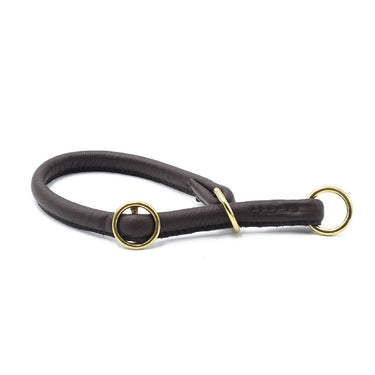 Hundhalsband läder rundsytt – Maul Ledermanufaktur