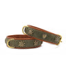 Hundhalsband läder Bergzauber – Khaki och Cognac – Maul Ledermanufaktur