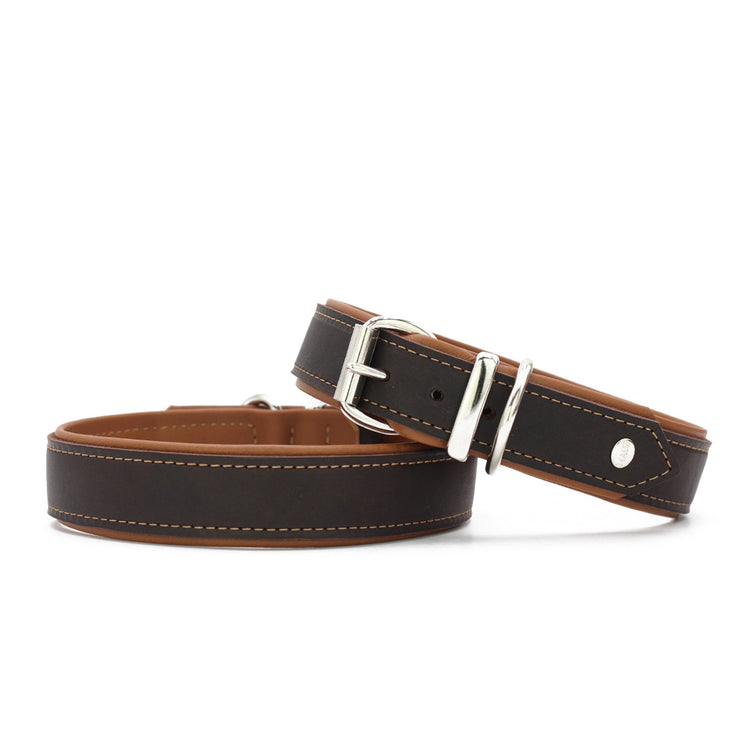 Hundhalsband läder Klassisk Premium Soft – Cognac