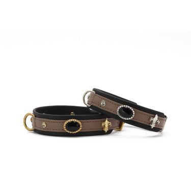 Hundhalsband läder Mini Dark Diamond – Maul Ledermanufaktur