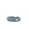 Hundhalsband läder Mini Diamond – Ice Blue