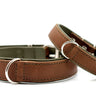 Hundhalsband läder Klassik Premium Mokka – Maul Ledermanufaktur - Khaki