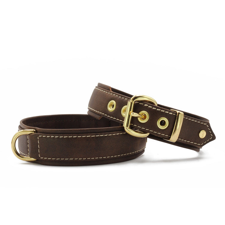 Hundhalsband läder Klassik Old English från Maul Ledermanufaktur