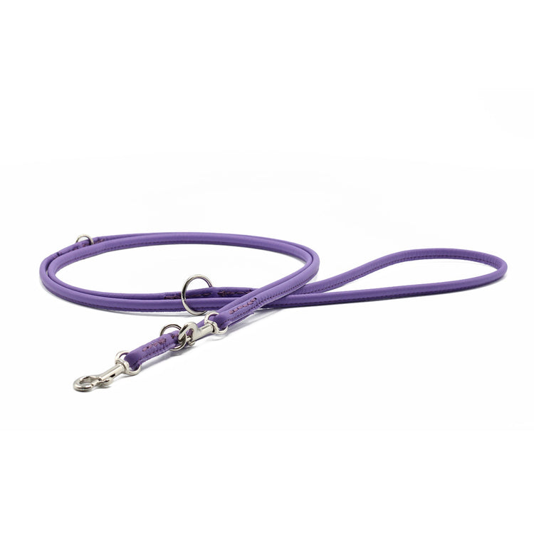 Hundkoppel läder Rundsytt Holi Color 200 cm – Lila