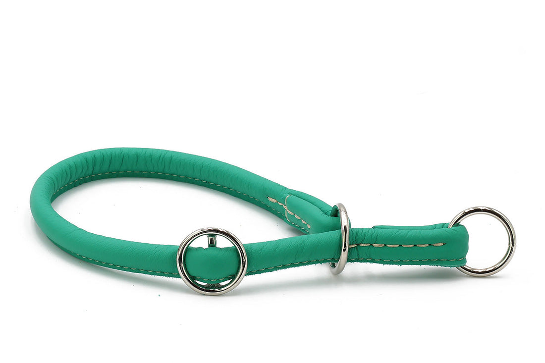 Hundhalsband läder Rundsytt Holi Color – Maul Ledermanufaktur