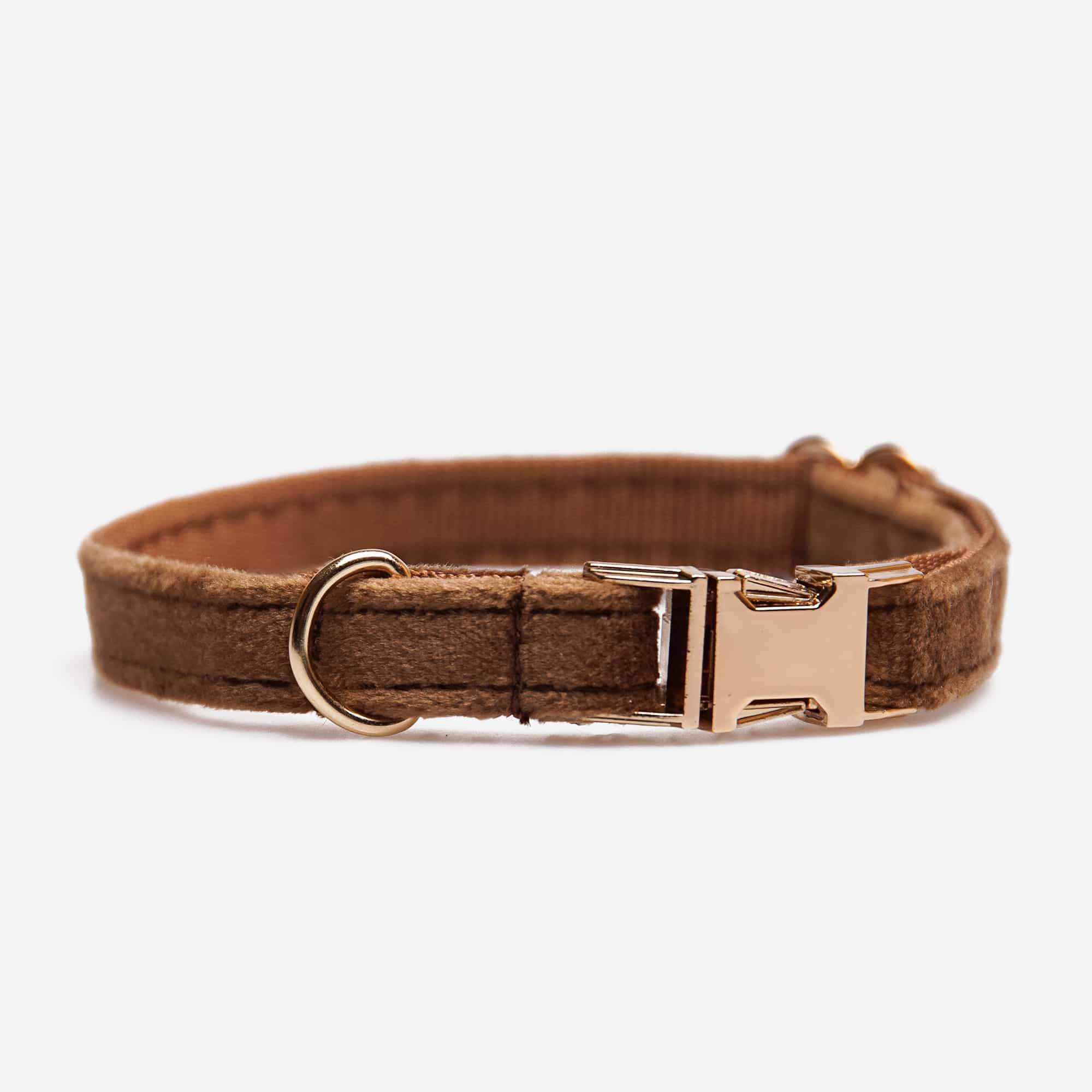 Hundhalsband Petit Soft Brown i sammet för valp och liten hund