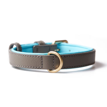 Hundhalsband Lou Grey Blue med namnbricka Don Lorino