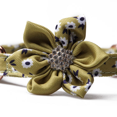 Hundhalsband Flower Olive Bloom
