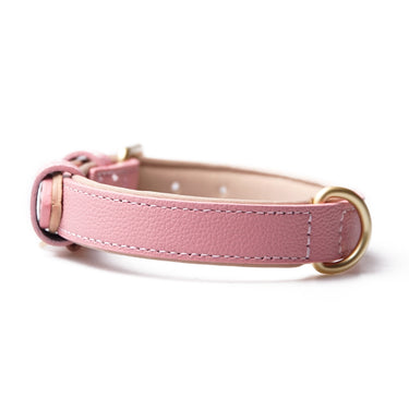 Dog collar Lou Cotton Pink with name tag