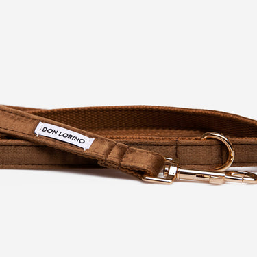 Hundkoppel Click Soft Brown Gold 180cm Don Lorino