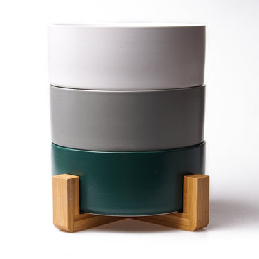 Hundskål Keramik Jasper Green XL