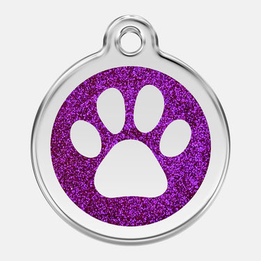 Namnbricka Gravyr Glitter Paw