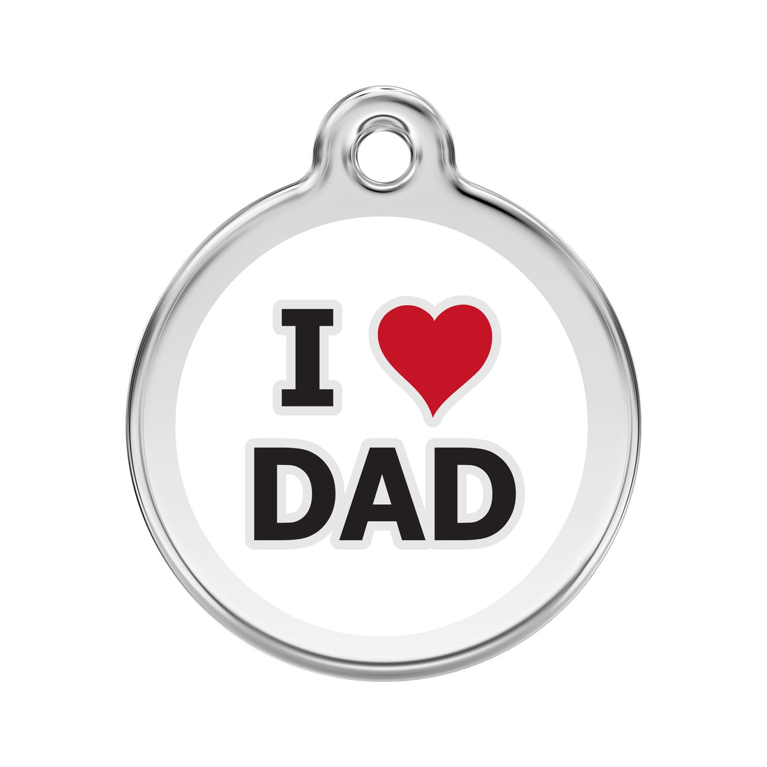 Namnbricka Gravyr I Love Dad vit