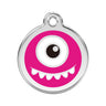 Namnbricka Gravyr Monster cerise