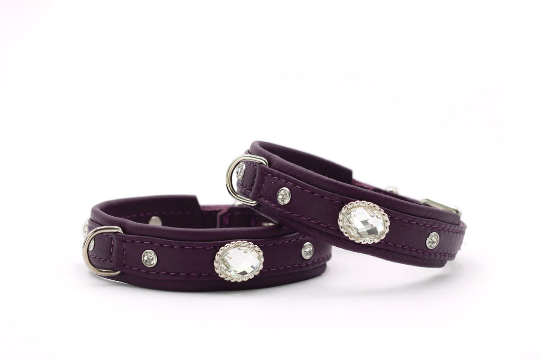 Hundhalsband läder Mini Diamond – Maul Ledermanufaktur