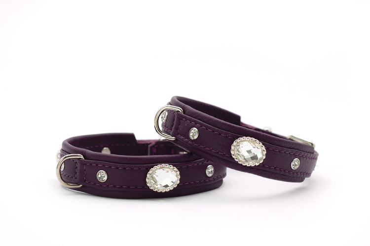 Hundhalsband läder Mini Diamond – Maul Ledermanufaktur
