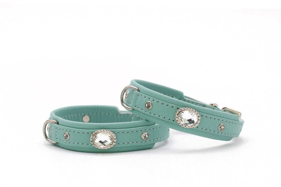 Hundhalsband läder Mini Diamond – Maul Ledermanufaktur
