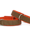 Hundhalsband läder Klassik Premium Mokka – Maul Ledermanufaktur - Orange