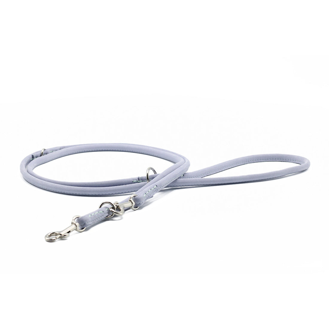 Hundkoppel läder Rundsytt 200 cm – Ice Blue